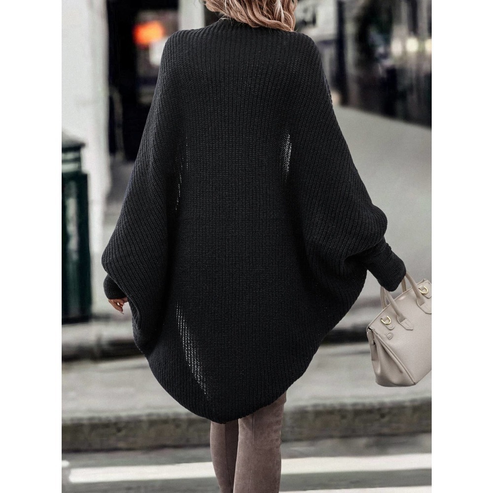 Minimalist cozy knit Batwing Sleeve Duster Cardigan sweater tan - Picture 8 of 8